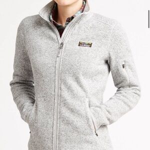 L.L. Bean Sweater Pewter Fleece Full Zip Jacket Women's Size M-Tall